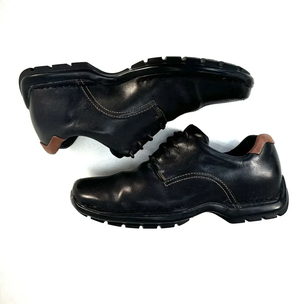 Cole Haan Zeno Oxford Leather Shoes Mens Size 7.5 Black Lace-Up C04073